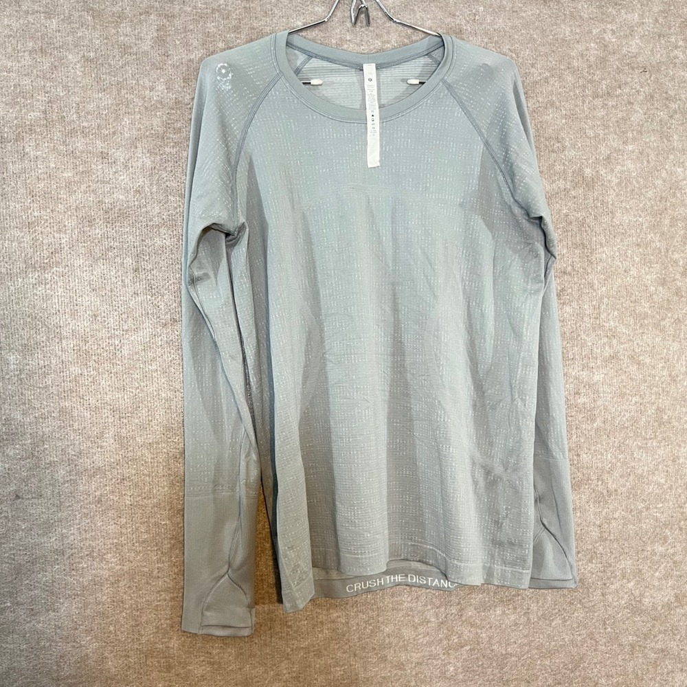 Lululemon Swiftly Tech Long Sleeve Shirt Women 12 Gray Running Athletic Gorpcore